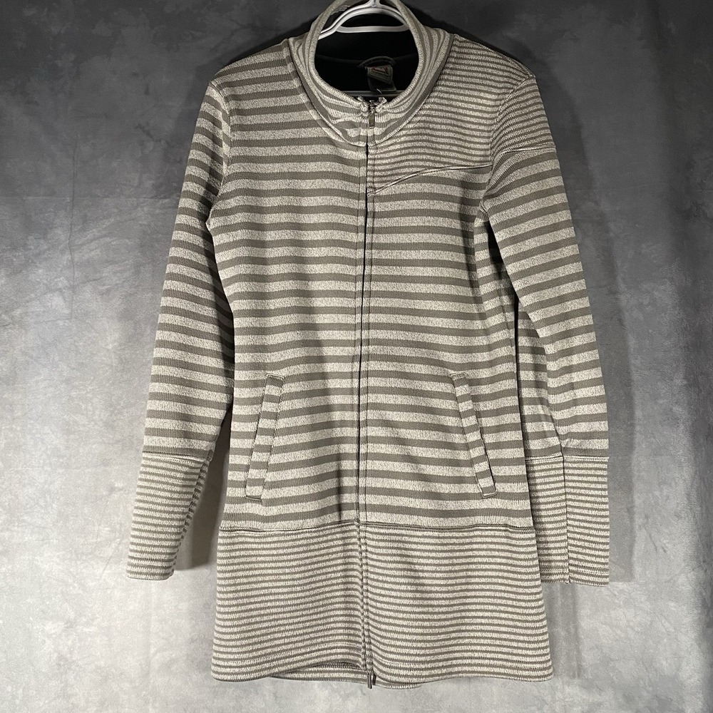 Avalanche Full-Zip Jacket Gray‎ Striped Sweater Size Medium Hiking Outdoor